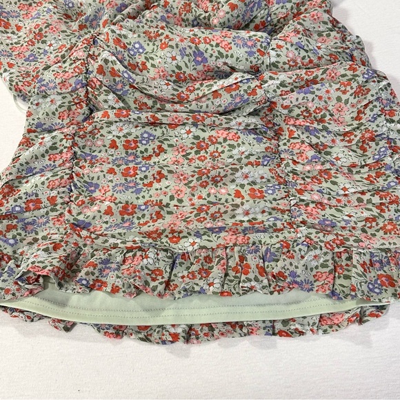 Lush Inez Sage Floral Ruched Mini Dress - Picture 7 of 8